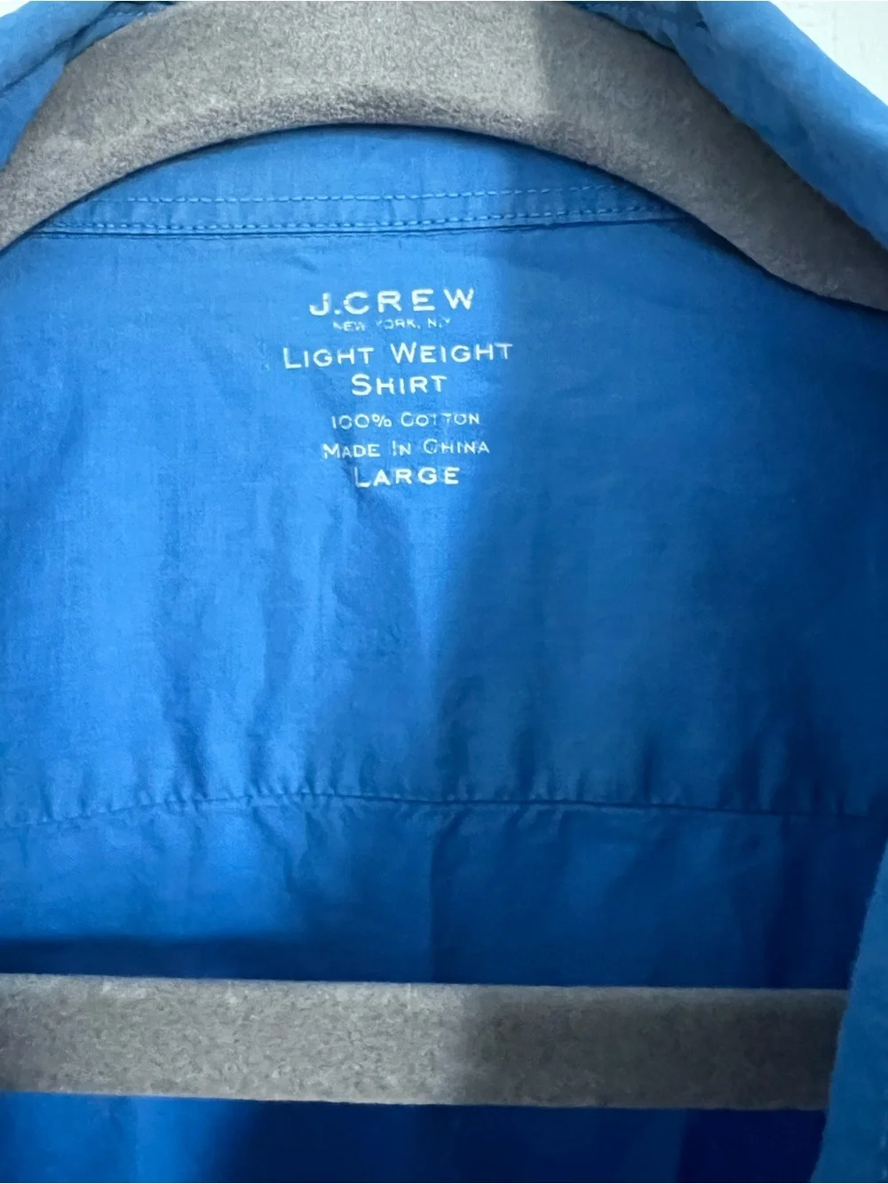 J. Crew Men’s Royal Blue Long-Sleeve Button-Down Dress Shirt Large Cotton